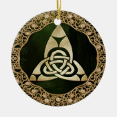 Celtic Trinity Knot op Forest Shadows Keramisch Ornament (Voorkant)