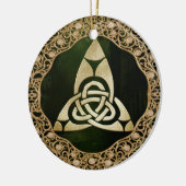 Celtic Trinity Knot op Forest Shadows Keramisch Ornament (Links)