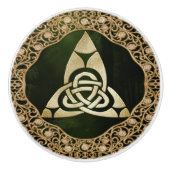 Celtic Trinity Knot op Forest Shadows Keramische Knop (Voorkant)