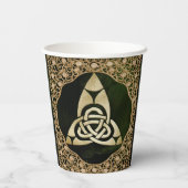 Celtic Trinity Knot op Forest Shadows Papieren Bekers (Achterkant)