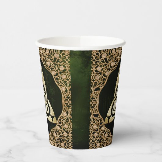 Celtic Trinity Knot op Forest Shadows Papieren Bekers (Links)