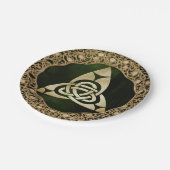 Celtic Trinity Knot op Forest Shadows Papieren Bordje (Gekanteld)