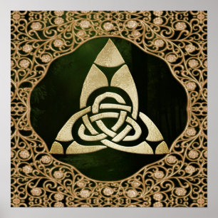 Celtic Trinity Knot op Forest Shadows Poster