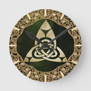 Celtic Trinity Knot op Forest Shadows Ronde Klok