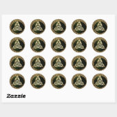 Celtic Trinity Knot op Forest Shadows Ronde Sticker (Vel)