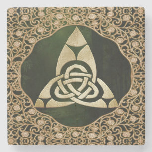 Celtic Trinity Knot op Forest Shadows Stenen Onderzetter