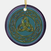 Celtic Trinity Knot Ornament in Blue, Green Paars (Voorkant)