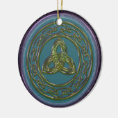 Celtic Trinity Knot Ornament in Blue, Green Paars (Links)