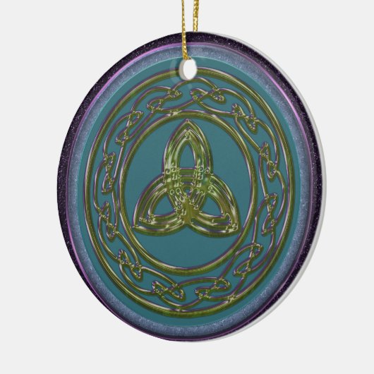 Celtic Trinity Knot Ornament in Blue, Green Paars (Links)