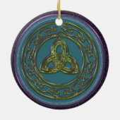Celtic Trinity Knot Ornament in Blue, Green Paars (Achterkant)