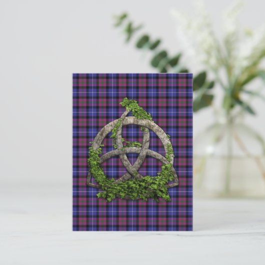 Celtic Trinity Knot Pride of Scotland Tartan Briefkaart (Staand voorkant)