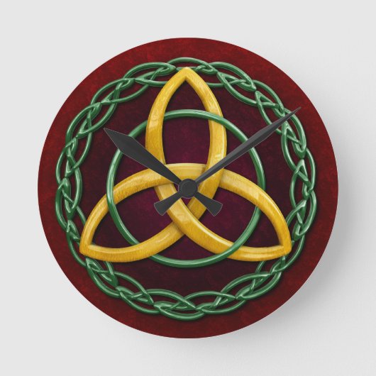 Celtic Trinity Knot Ronde Klok (Voorkant)