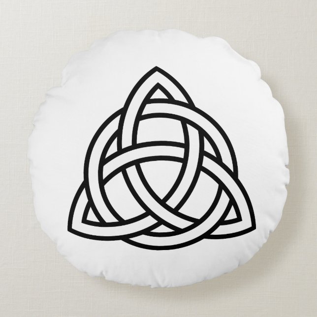 Celtic Trinity Knot Triquetra Symbol Sierkussen Rond Kussen (Voorkant)