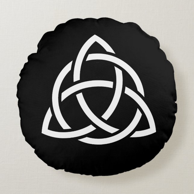 Celtic Trinity Knot Triquetra-symbool Rond Kussen (Voorkant)