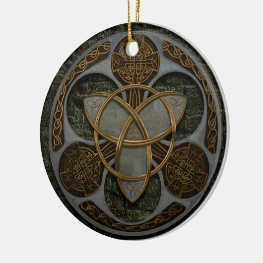 Celtic Trinity Shield Keramisch Ornament (Links)