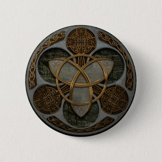 Celtic Trinity Shield Ronde Button 5,7 Cm (Voorkant)