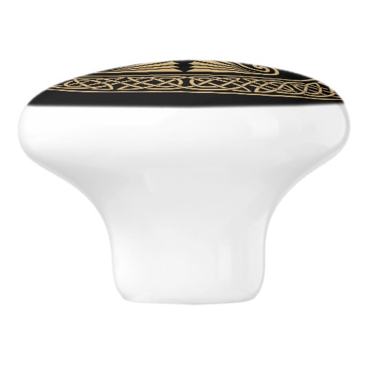 Celtic Triple Owls Keramische Knop (Zijkant)