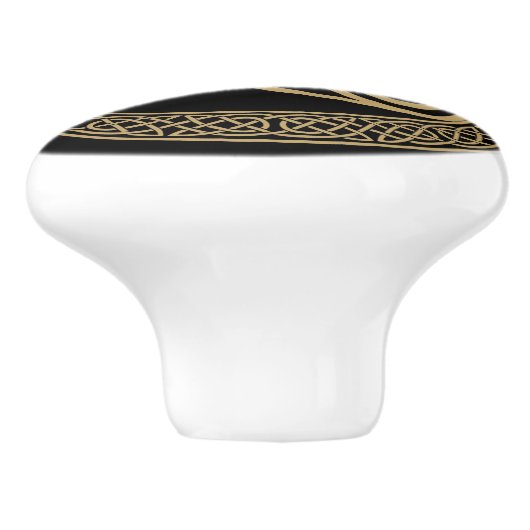 Celtic Triple Spiral Keramische Knop (Zijkant)