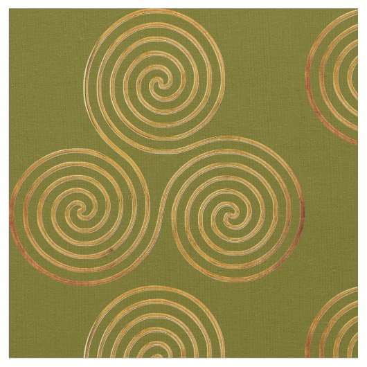 Celtic Triple Spirale One Line Gold Stof (Close Up)