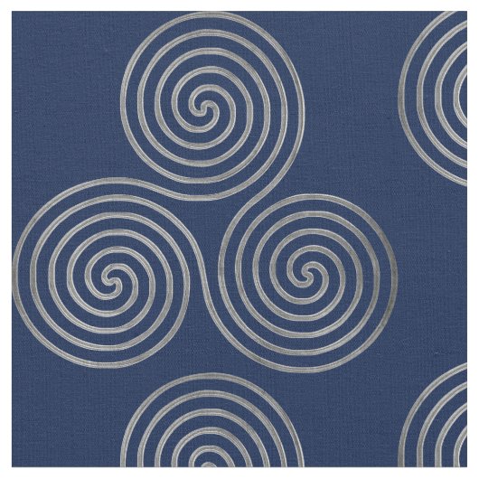 Celtic Triple Spirale One Line Silver Stof (Close Up)