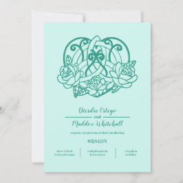 Celtic Triquetra Heart Knot Flora Blauwgroen Handf Kaart