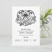 Celtic Triquetra Heart Knot Floral Handfasting Kaart (Staand voorkant)