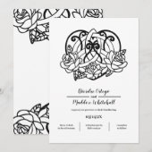 Celtic Triquetra Heart Knot Floral Handfasting Kaart (Voorkant / Achterkant)