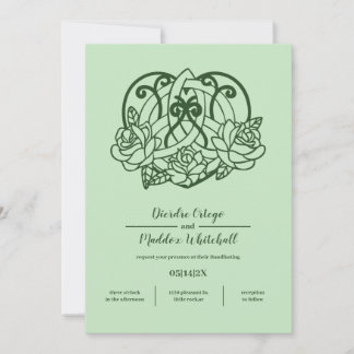 Celtic Triquetra Irish Heart Green Handfasting Kaart