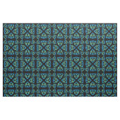 Celtic Triquetra Pattern Blues and Green on Black Stof (Fat Quarter)