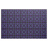 Celtic Triquetra Pattern Blues and Paars on Black Stof (Fat Quarter)
