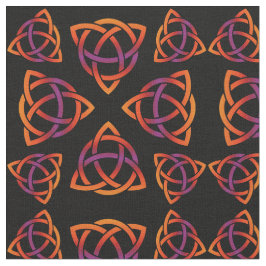 Celtic Triquetra Pattern Sinaasappels en Paars op  Stof