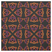 Celtic Triquetra Pattern Sinaasappels en Paars op  Stof (Swatch)