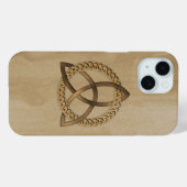 Celtic Triquetra Trinity Knoop iPhone 15 Hoesje (Achterkant (horizontaal))