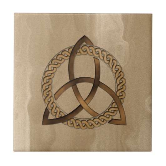Celtic Triquetra Trinity Knot Ceramic Tegel Tegeltje (Voorkant)