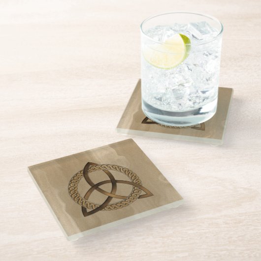 Celtic Triquetra Trinity Knot Glass Onderzetter (Schuin)