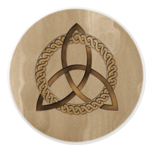 Celtic Triquetra Trinity Knot Keramische Knop (Voorkant)
