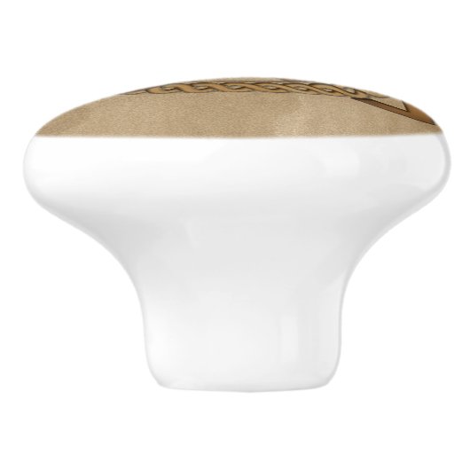 Celtic Triquetra Trinity Knot Keramische Knop (Zijkant)