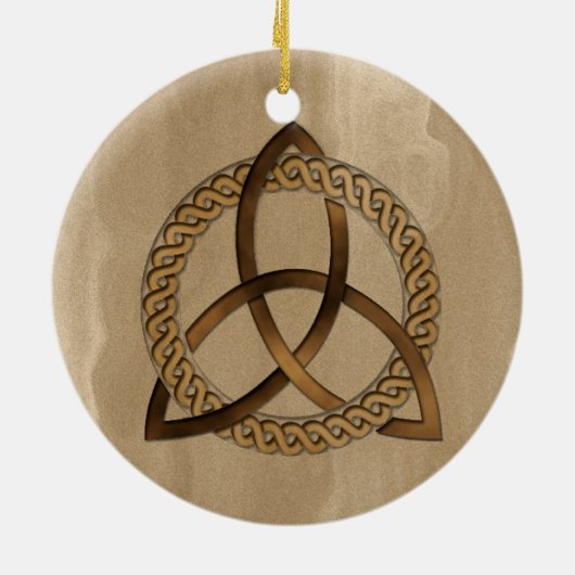Celtic Triquetra Trinity Knot Round Ornament (Achterkant)