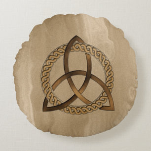 Celtic Triquetra Trinity Knot Round Pillow Rond Kussen