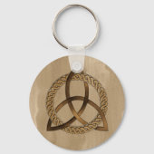 Celtic Triquetra Trinity Knot Round Sleutelhanger (Voorkant)