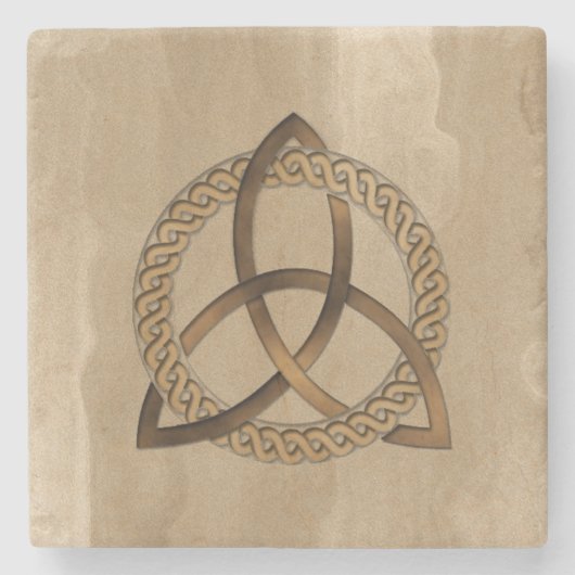 Celtic Triquetra Trinity Knot Stone Onderzetter (Voorkant)