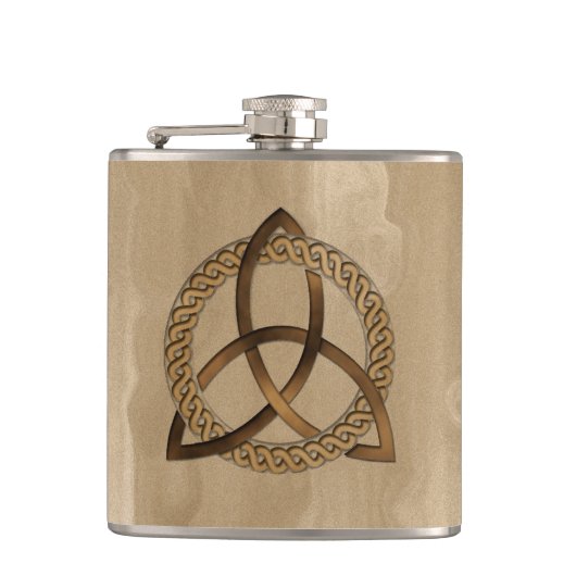 Celtic Triquetra Trinity Knot Vinyl Wrapped Flask Heupfles (Voorkant)