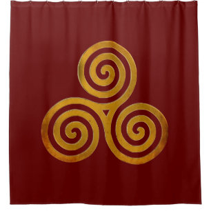 Celtic Tris antiek gold Douchegordijn