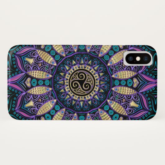 Celtic Tris Mandala iPhone X Hoesje (Achterkant (horizontaal))