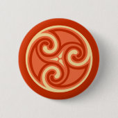 Celtic Tris Ornament, Mandarin Oranje Ronde Button 5,7 Cm (Voorkant)