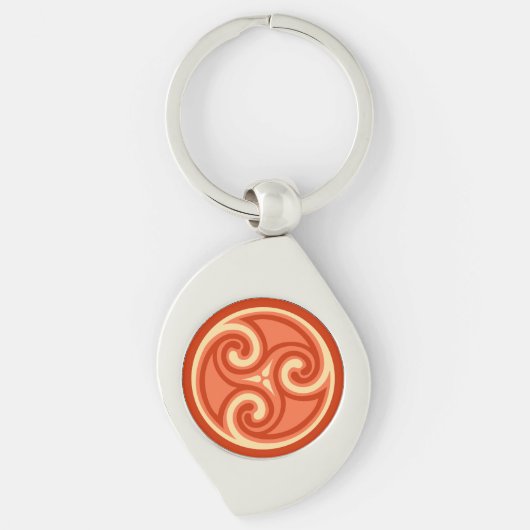 Celtic Tris Ornament, Mandarin Oranje Sleutelhanger (Voorkant)