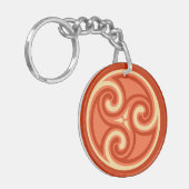Celtic Tris Ornament, Mandarin Oranje Sleutelhanger (Voorkant Links)