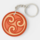 Celtic Tris Ornament, Mandarin Oranje Sleutelhanger (Achterkant)