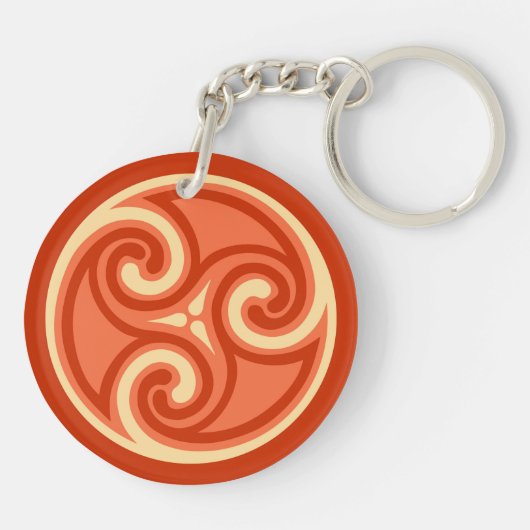 Celtic Tris Ornament, Mandarin Oranje Sleutelhanger (Achterkant)