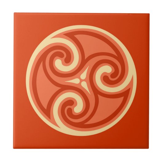 Celtic Tris Ornament, Mandarin Oranje Tegeltje (Voorkant)